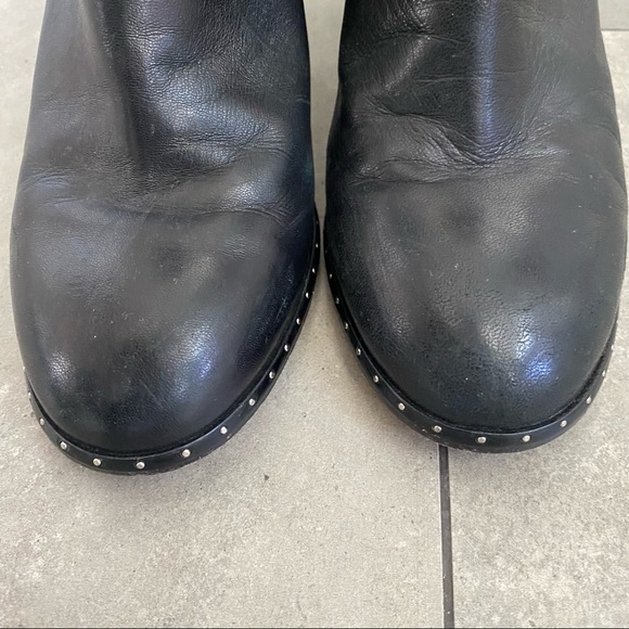 rag & bone black leather willow stud ankle boot size 38 or 8 - Picture 6 of 12